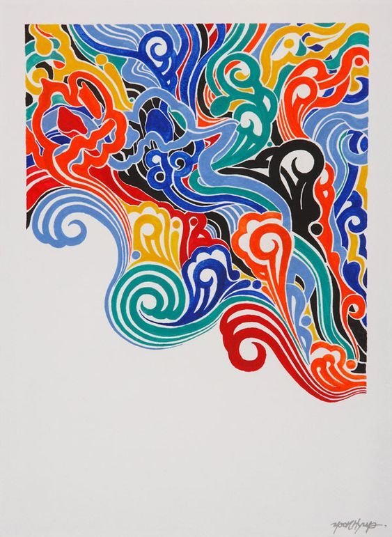 vagues colorées coin droit